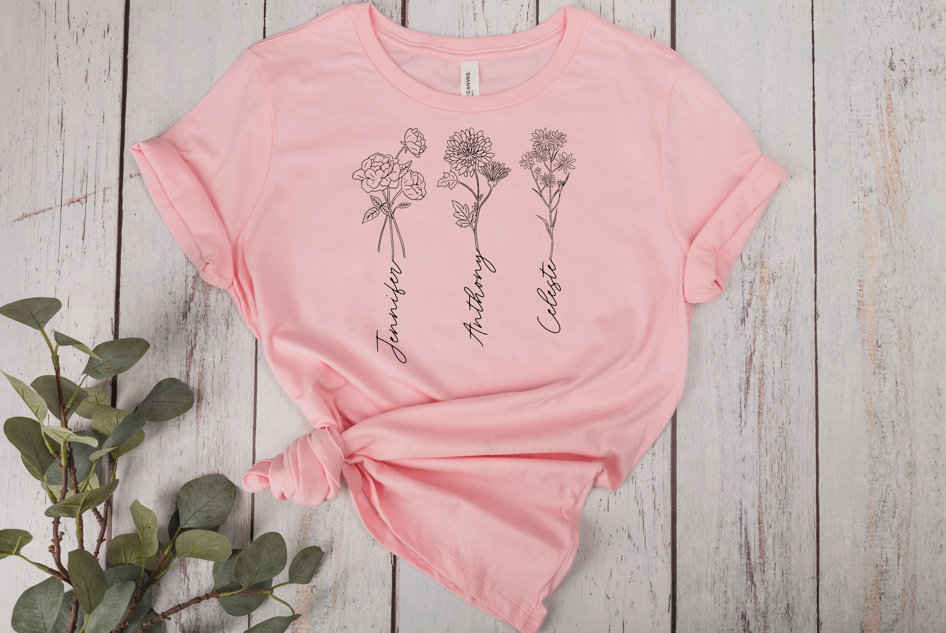 Pink flower online t shirt
